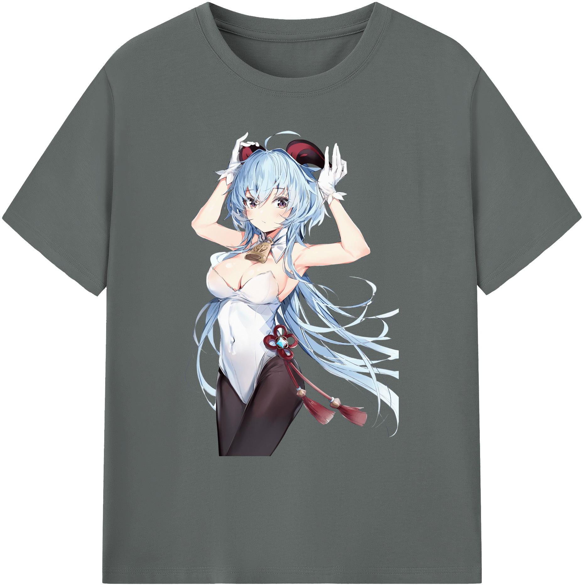 げんし神 甘雨 かんう genshin Ganyu 綿100％ メンズ半袖Tシャツ｜肌触りやわらか＆通気性